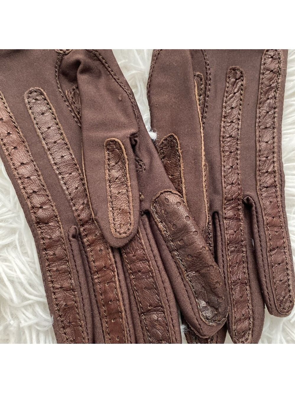Isotoner vintage brown driving gloves - Picture 4 of 8
